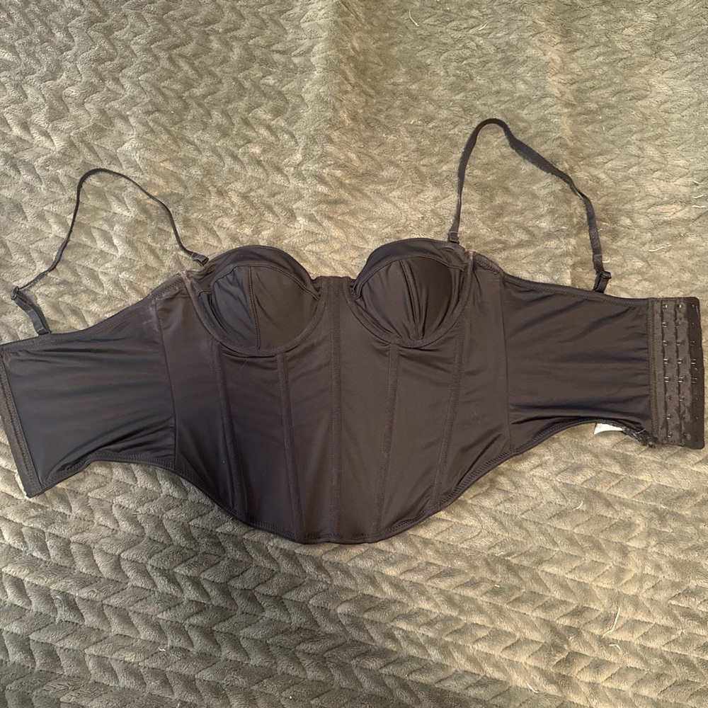 Garage Black Strapless Crop Top